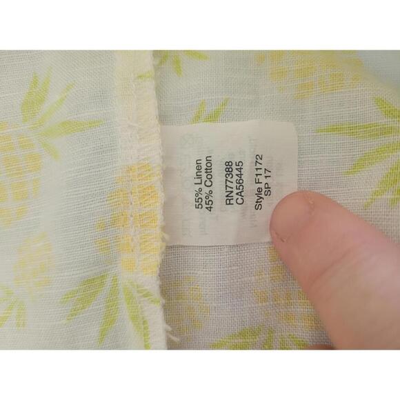 J Crew small white with pineapples blouse - Picture 4 of 5